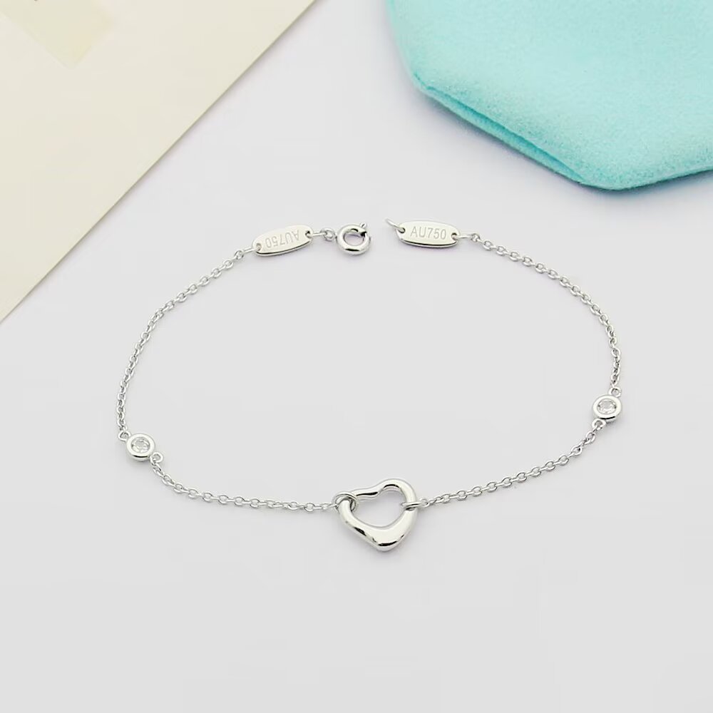 Tiffany & Co. Elsa Peretti® Diamonds by the Yard® Open Heart Bracelet - DesignerGu