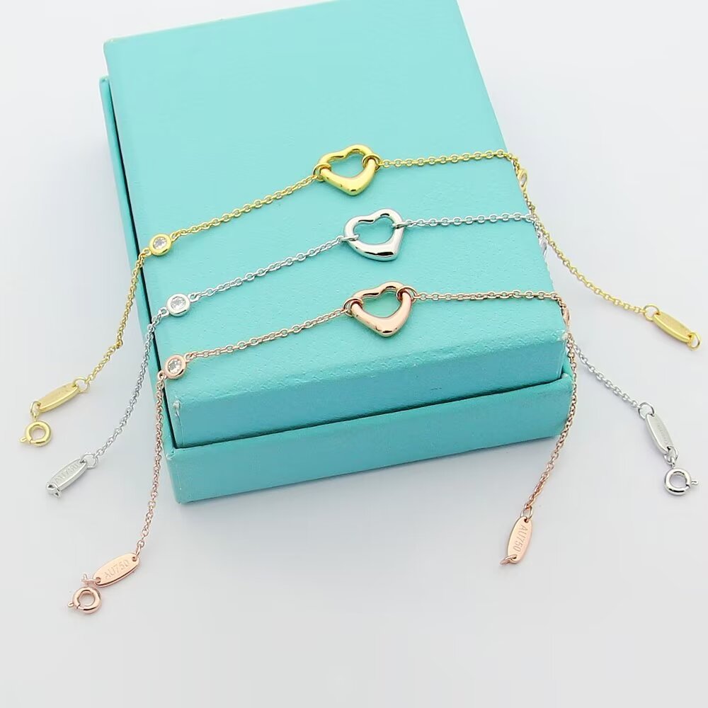 Tiffany & Co. Elsa Peretti® Diamonds by the Yard® Open Heart Bracelet - DesignerGu