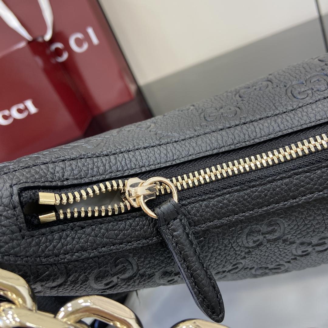 Gucci GG Emblem Medium Shoulder Bag - DesignerGu