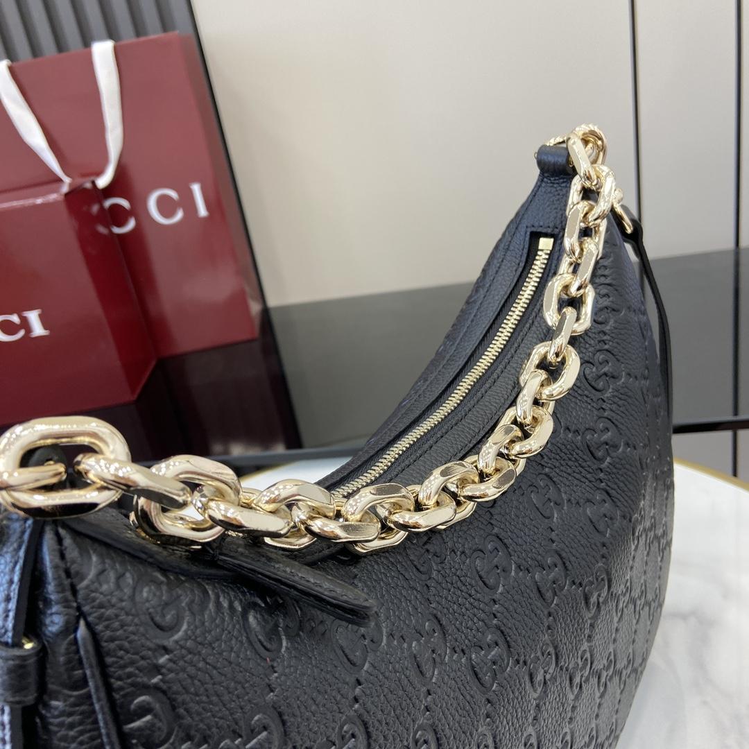 Gucci GG Emblem Medium Shoulder Bag - DesignerGu