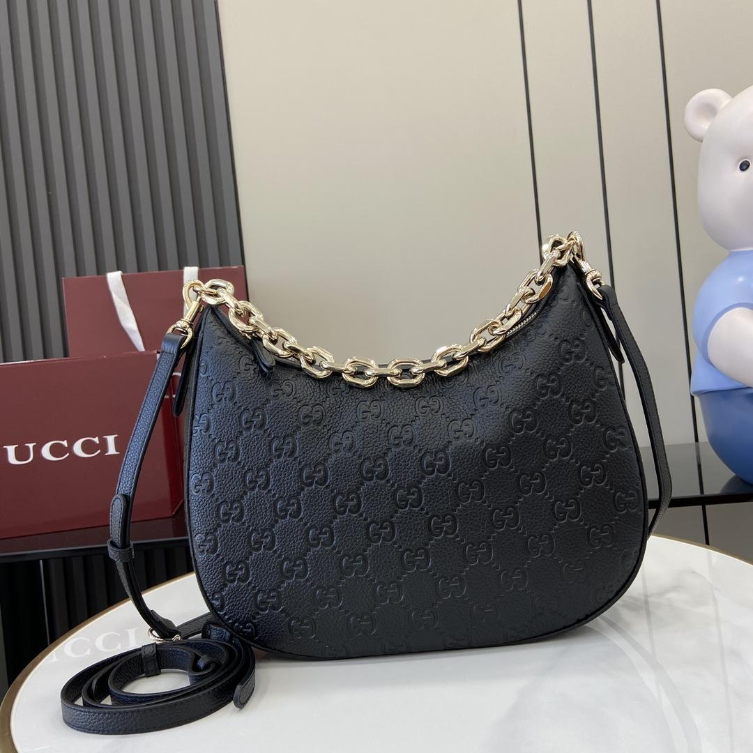 Gucci GG Emblem Medium Shoulder Bag - DesignerGu