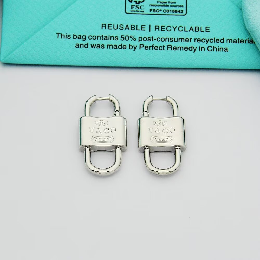 Tiffany & Co. Double Lock Drop Earrings - DesignerGu