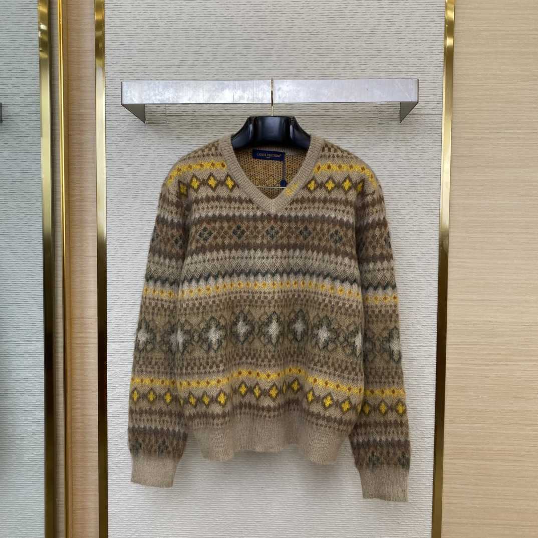 Louis Vuitton Mohair Blend Fair Isle Pullover - DesignerGu