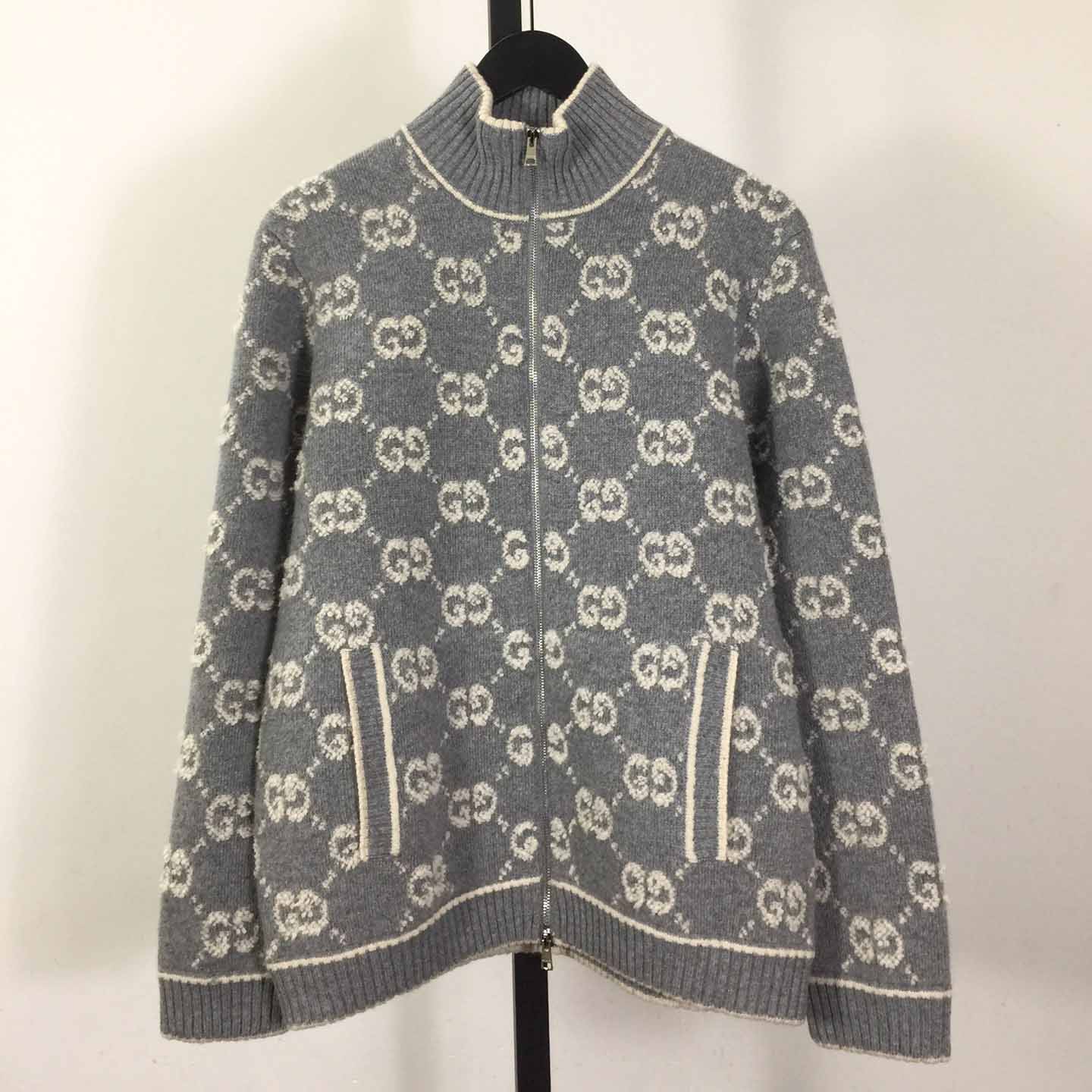 Gucci GG Wool Bouclé Jacquard Cardigan  - DesignerGu