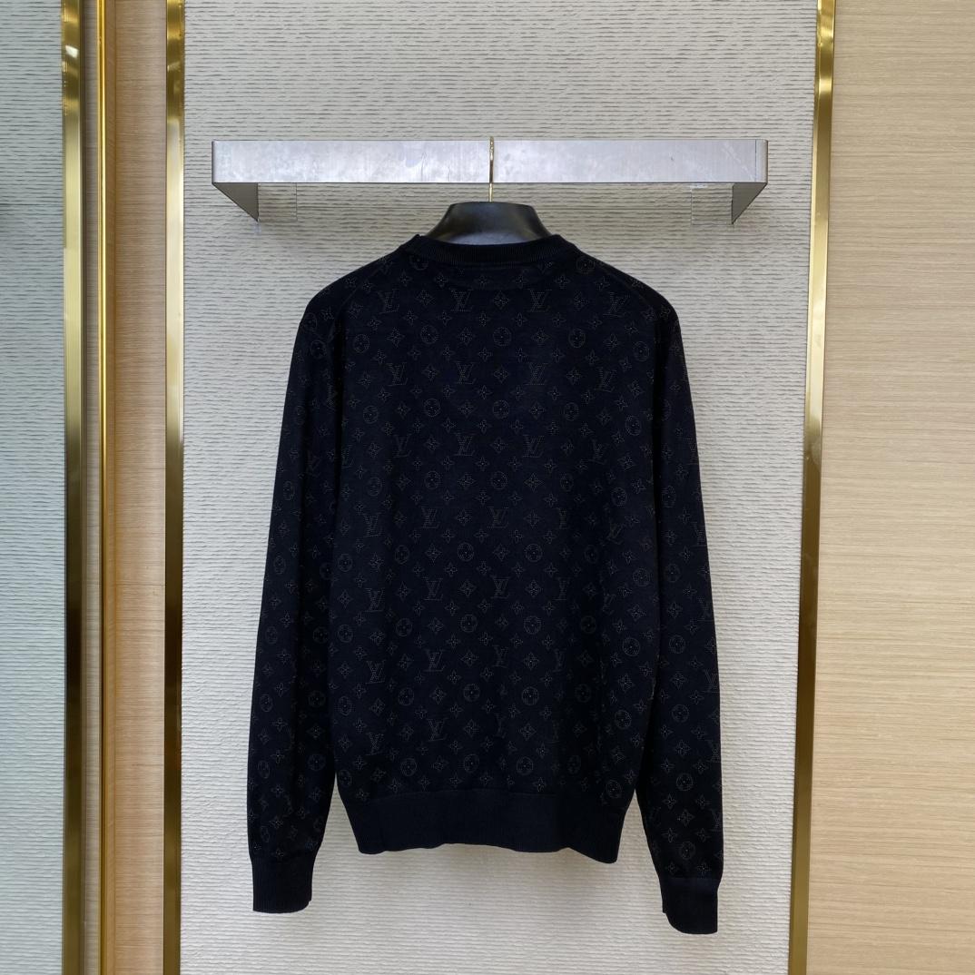 Louis Vuitton Monogram Embellished Wool Evening Crewneck   - DesignerGu