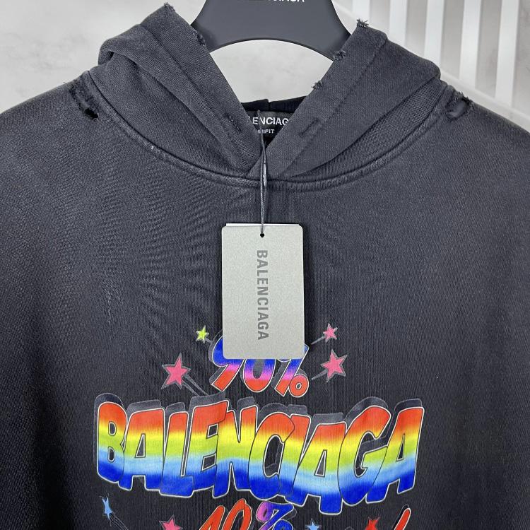 Balenciaga 90/10 slogan-print Hoodie - DesignerGu