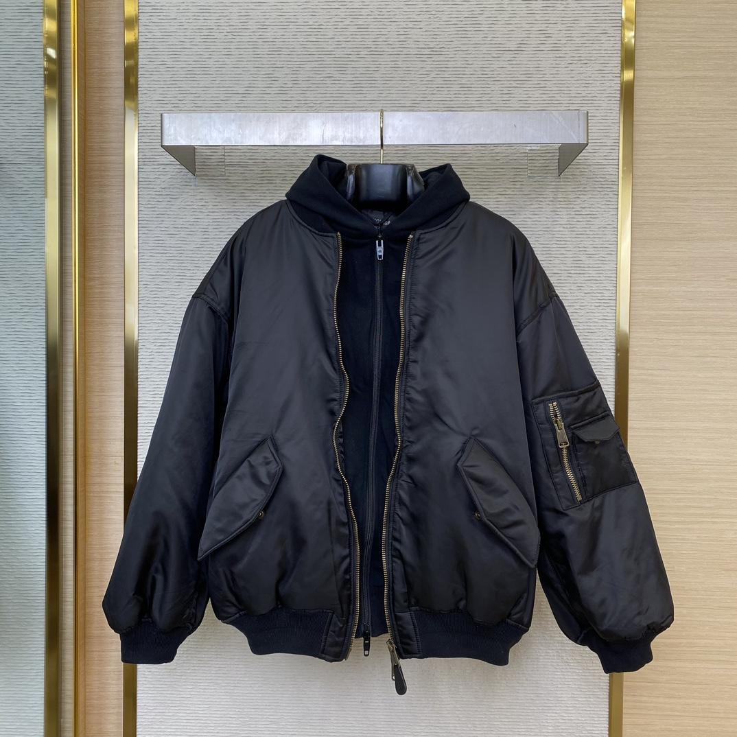 Balenciaga Bomber In Black  - DesignerGu