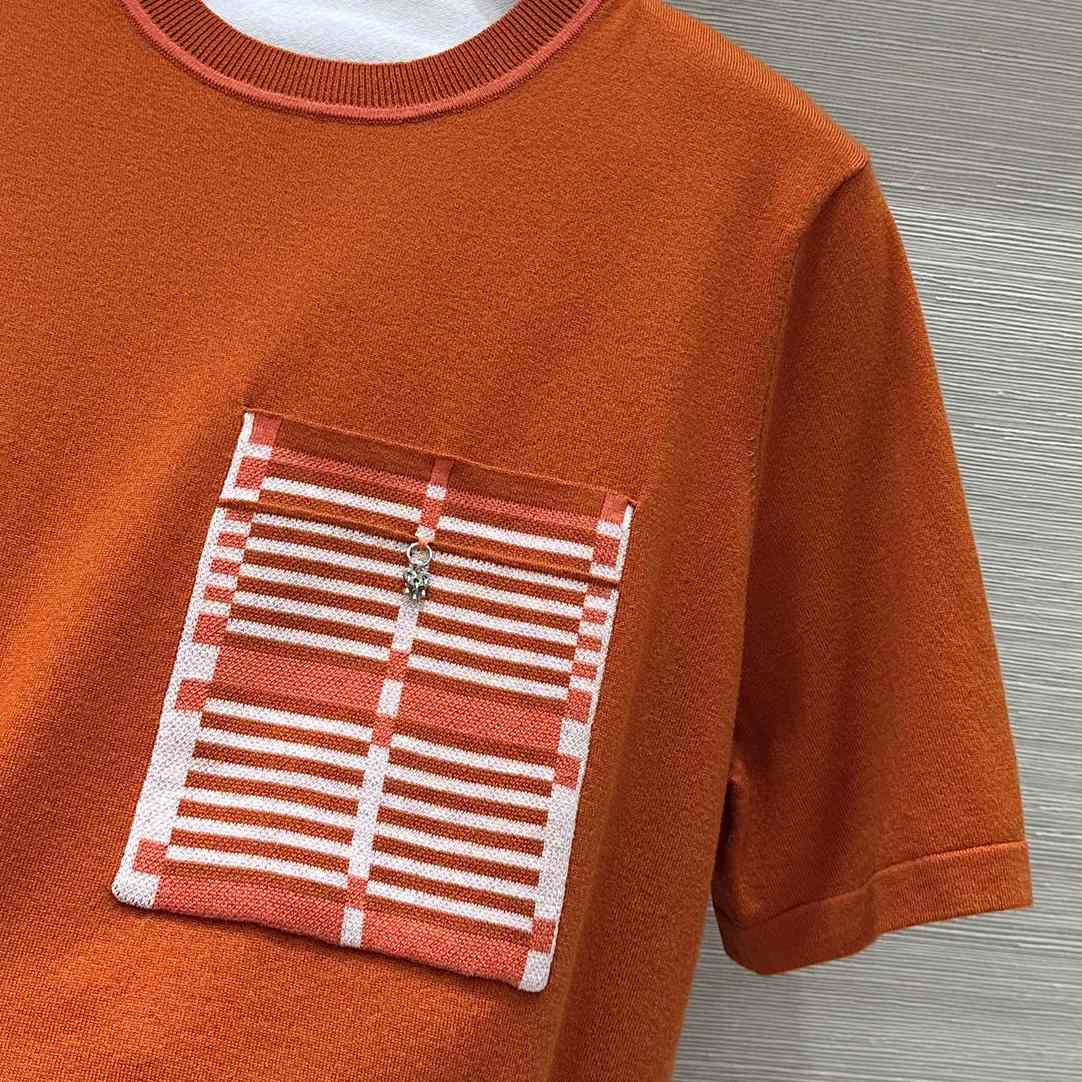 Hermes Short-sleeve Sweater With Pocket - DesignerGu