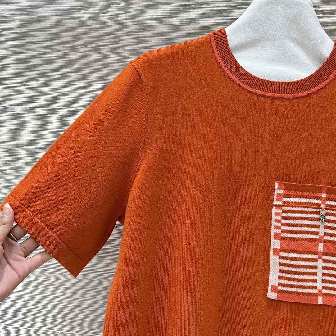 Hermes Short-sleeve Sweater With Pocket - DesignerGu