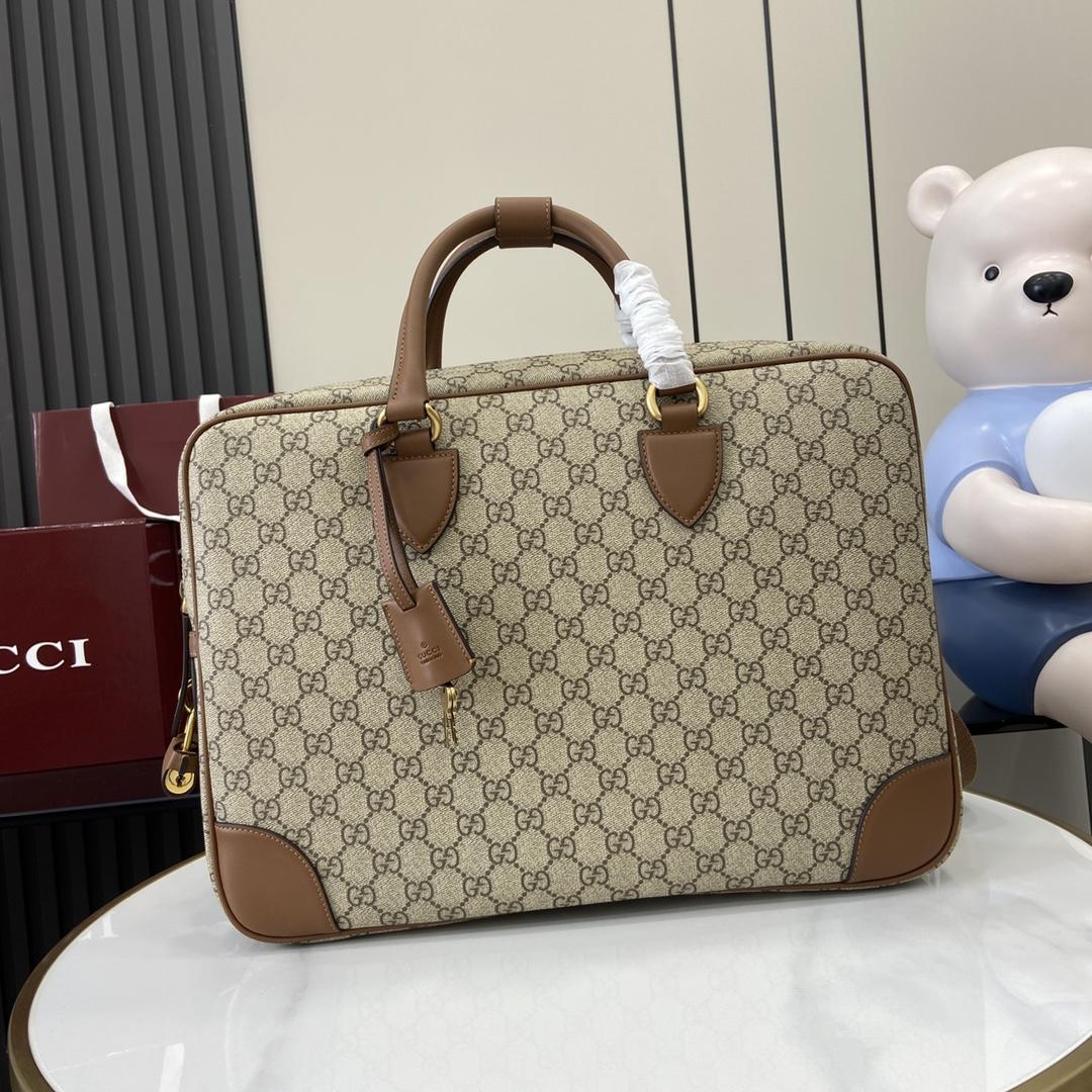 Gucci GG Emblem Medium Briefcase - DesignerGu