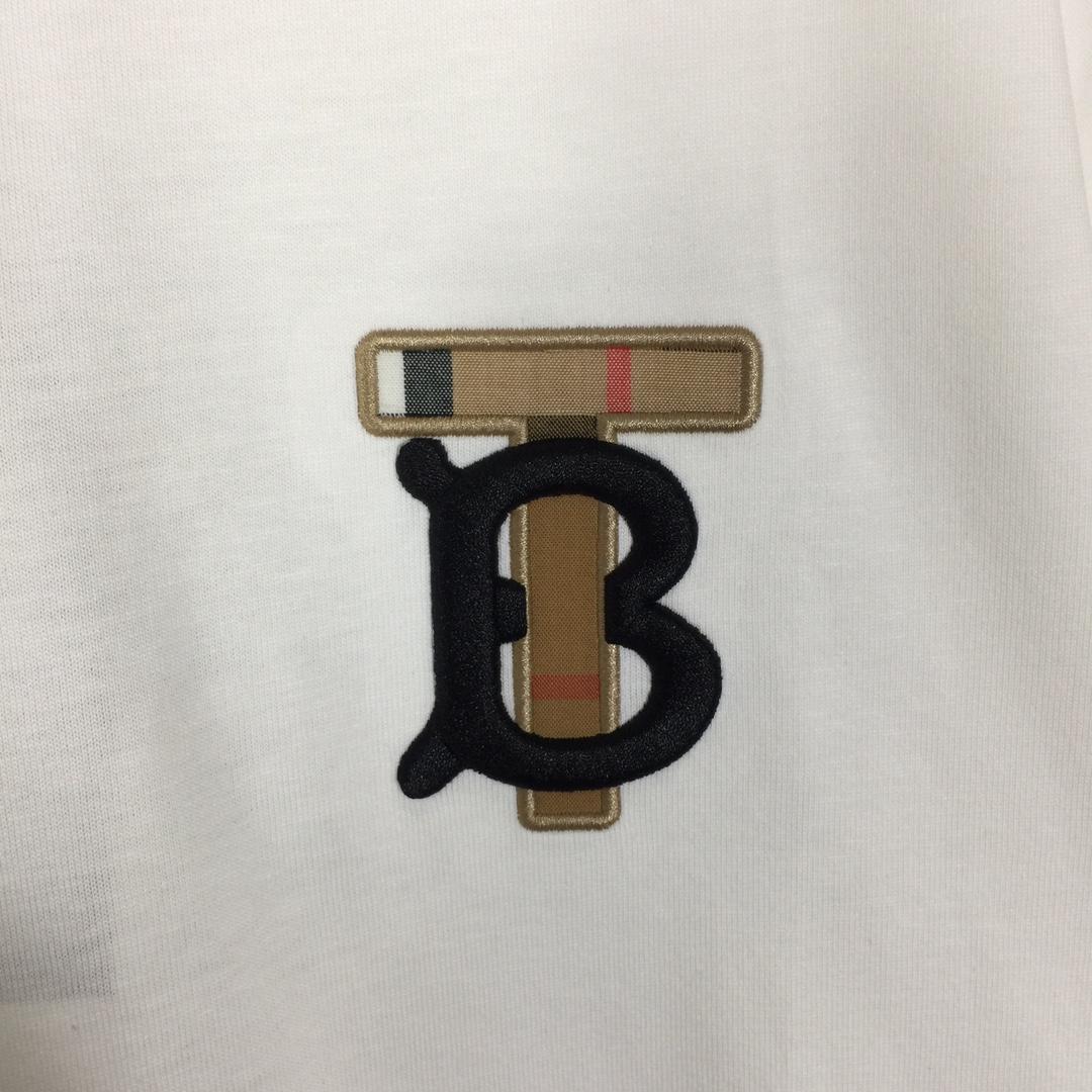 Burberry Embroidered TB Lettering Cotton T-shirt - DesignerGu