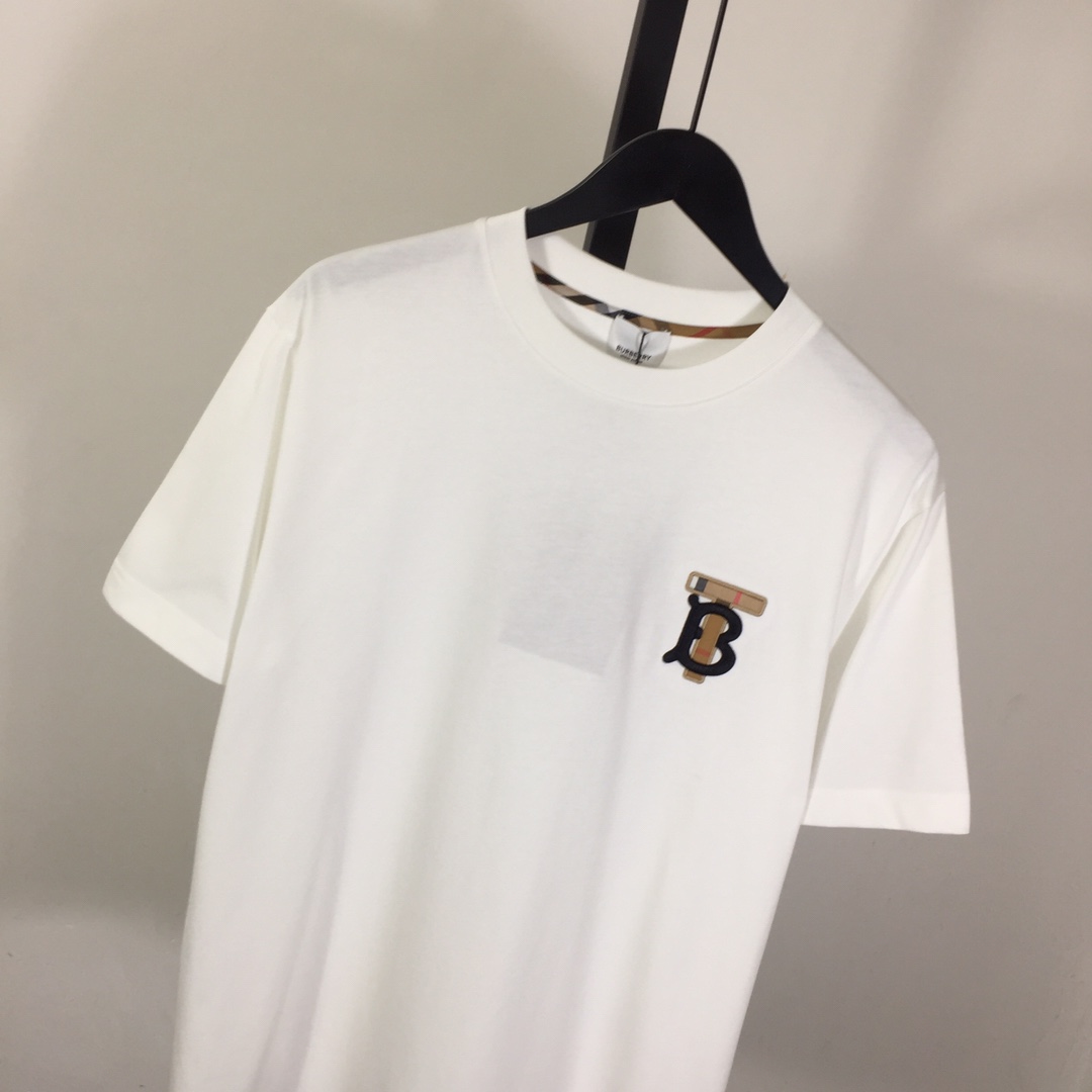 Burberry Embroidered TB Lettering Cotton T-shirt - DesignerGu