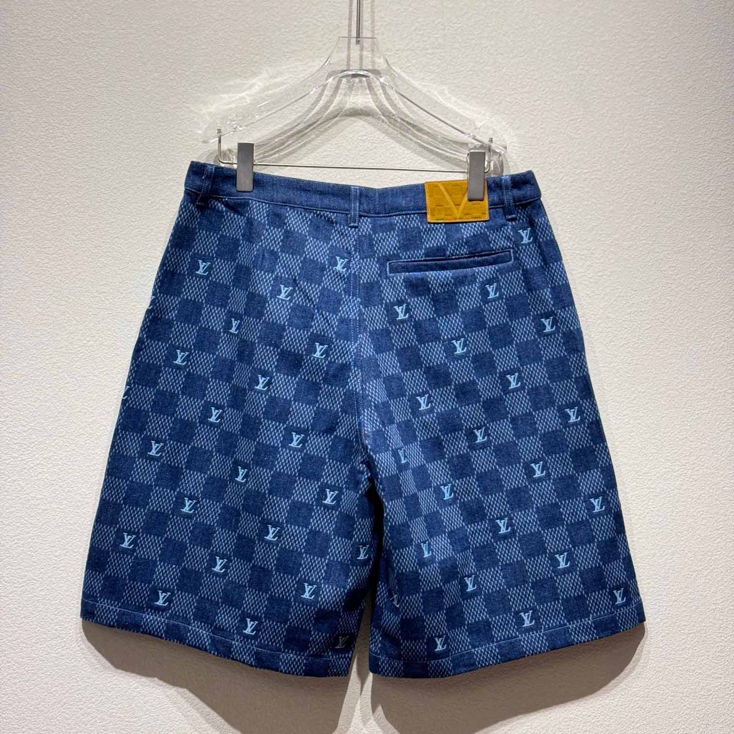 Louis Vuitton Embroidered Damier Denim Shorts  1AFVO5 - DesignerGu