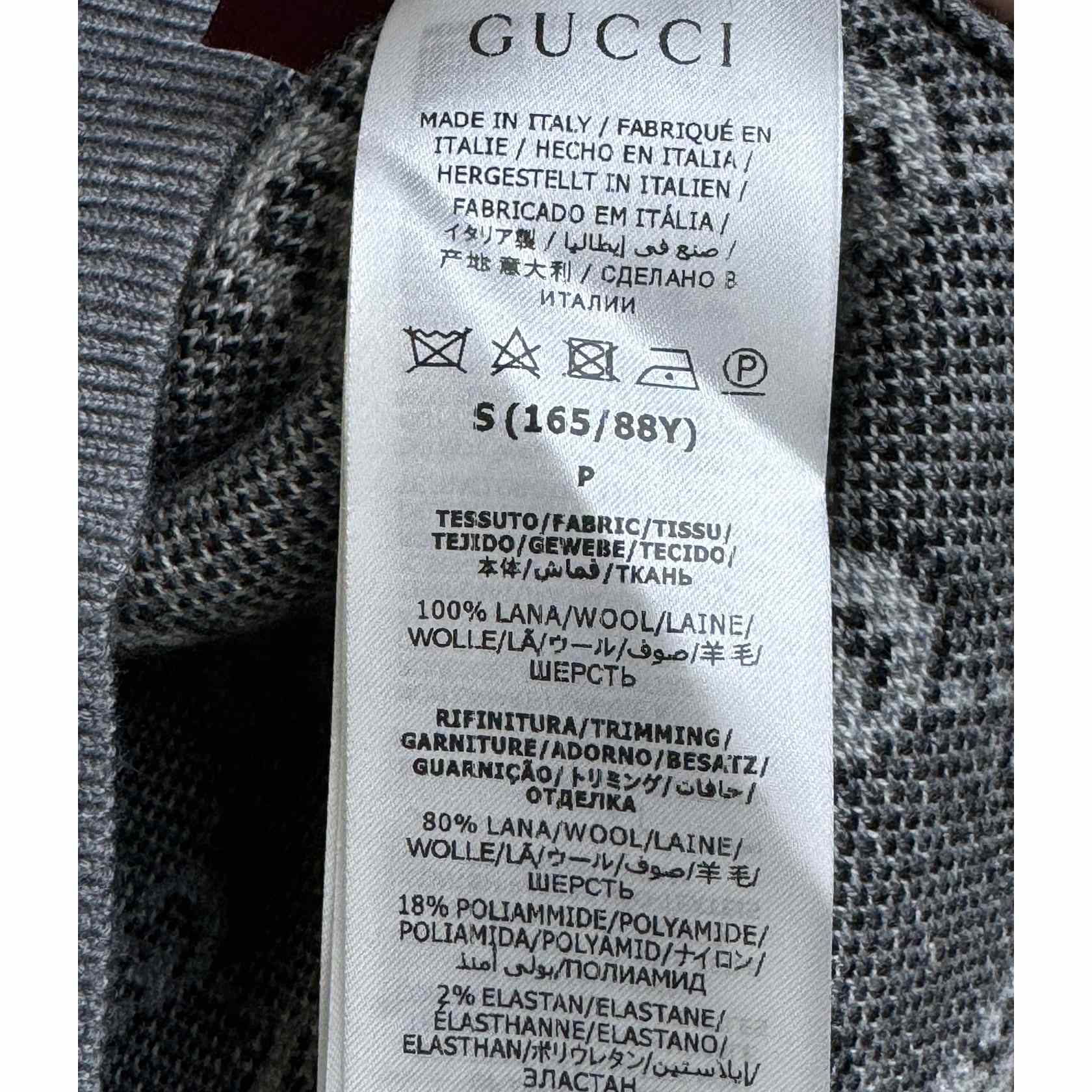 Gucci Wool Jacquard Cardigan With GG Shadow - DesignerGu