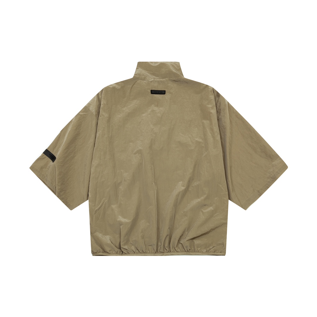 Fear of God Essentials Crinkle Nylon Half Zip Short-Sleeve Shirt - DesignerGu