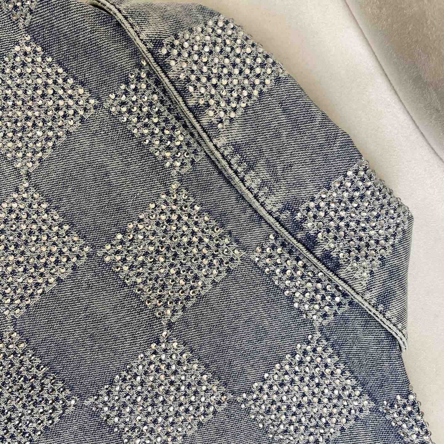 Louis Vuitton Damier Denim Jacket With Crystal - DesignerGu