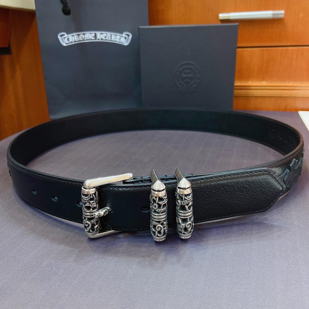 Chrome Hearts Leather Belt   38MM - DesignerGu