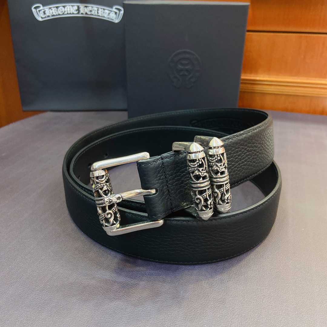 Chrome Hearts Leather Belt   38MM - DesignerGu