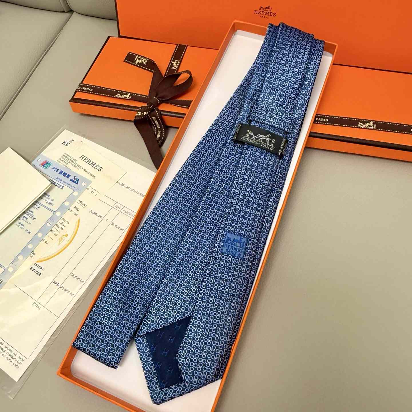 Hermes Maillons Vagues Tie - DesignerGu