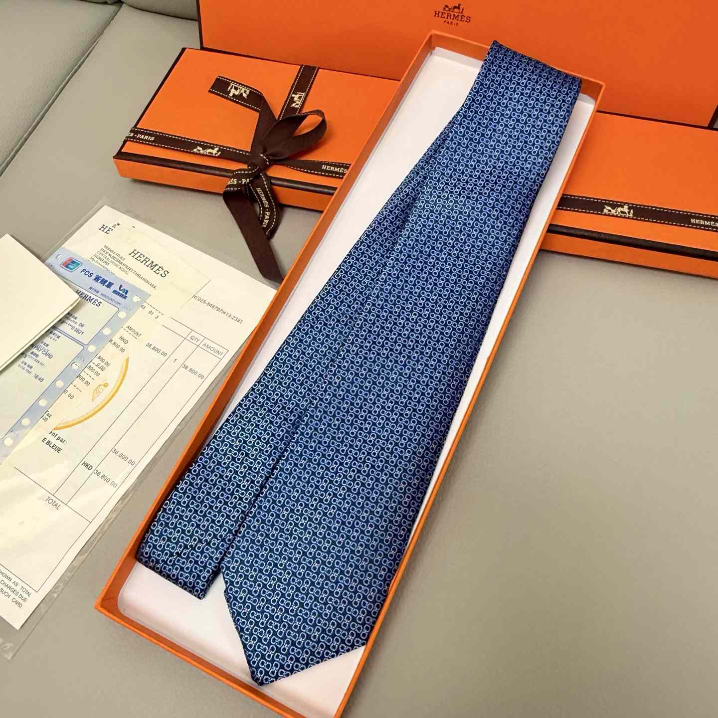 Hermes Maillons Vagues Tie - DesignerGu