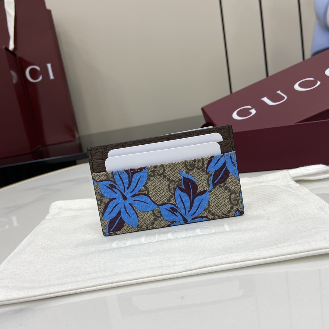 Gucci GG Printed Card Case Wallet - DesignerGu