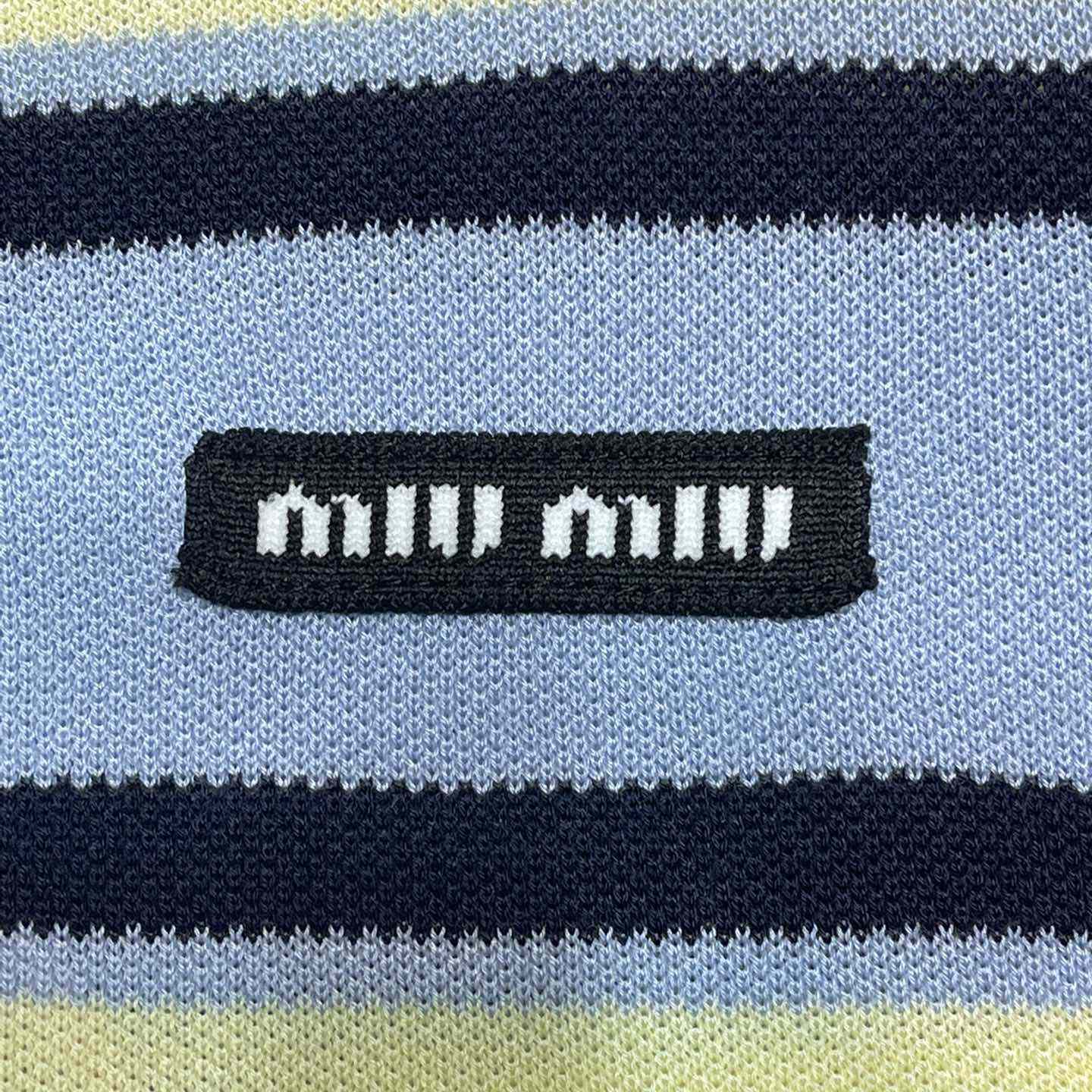 Miu Miu Striped Knitted Cotton Polo Shirt - DesignerGu