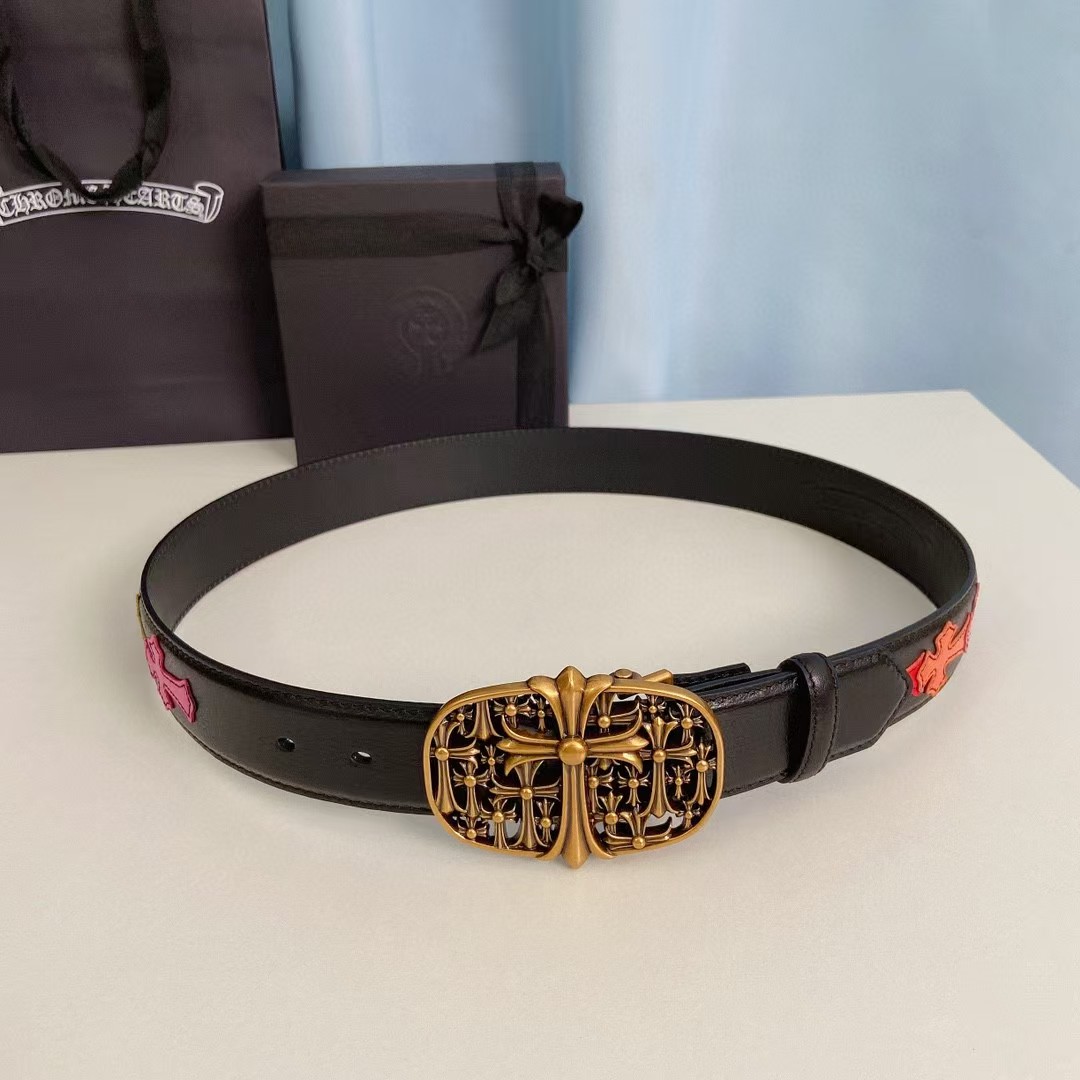 Chrome Hearts Leather Belt   - DesignerGu