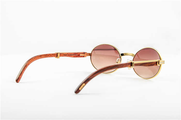 Cartier 7550178 55-22 Wood Sunglasses In Gold Brown - DesignerGu