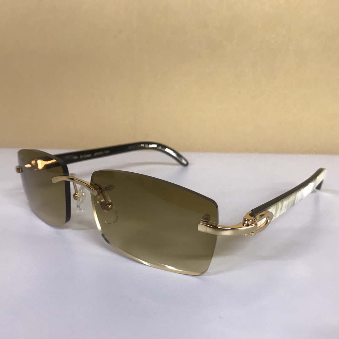 Cartier 3524012 White Mix Black Buffalo Eyeglasses In Gold - DesignerGu