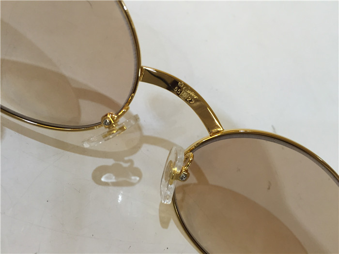 Cartier 7550178 55-22 Black Curve Cattle Horn Sunglasses In Gold Brown - DesignerGu