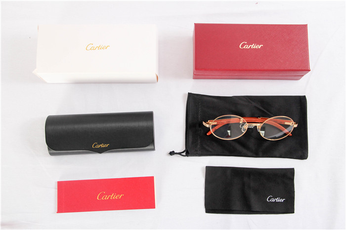 Cartier 7550178 55-22 Sandal Wood Eyeglasses In Gold - DesignerGu