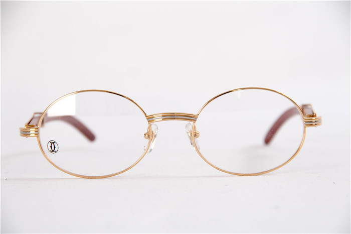 Cartier 7550178 55-22 Sandal Wood Eyeglasses In Gold - DesignerGu