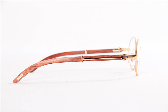 Cartier  51551348 Wood Eyeglasses In Gold - DesignerGu