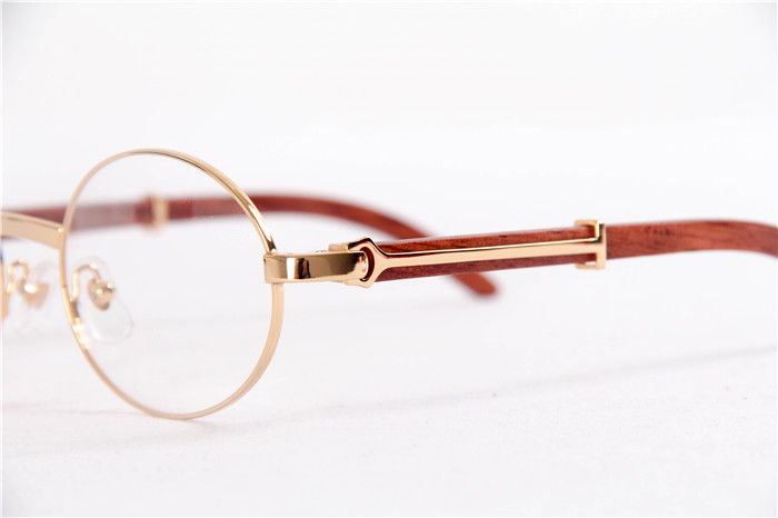 Cartier  51551348 Wood Eyeglasses In Gold - DesignerGu