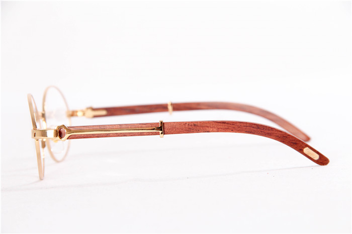 Cartier  51551348 Wood Eyeglasses In Gold - DesignerGu