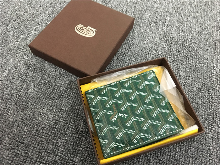 Goyard Short 6 Card Slots Billfold Wallet Green - DesignerGu