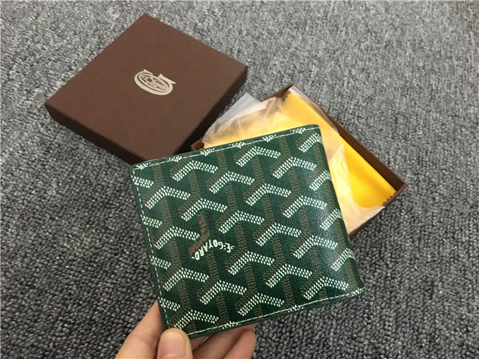 Goyard Short 6 Card Slots Billfold Wallet Green - DesignerGu