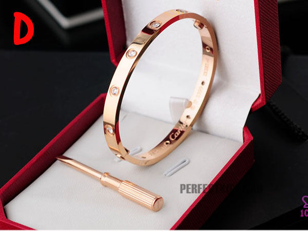 Cartier Love Bracelet With Rose Golden Stones - DesignerGu