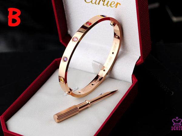 Cartier Love Bracelet Rose Gold With Colorful Stones - DesignerGu