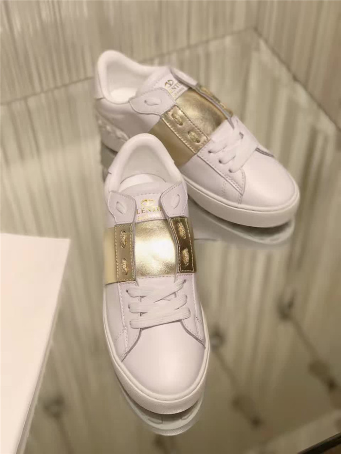 Valenti Open Low Top Golden Block Sneakers - DesignerGu