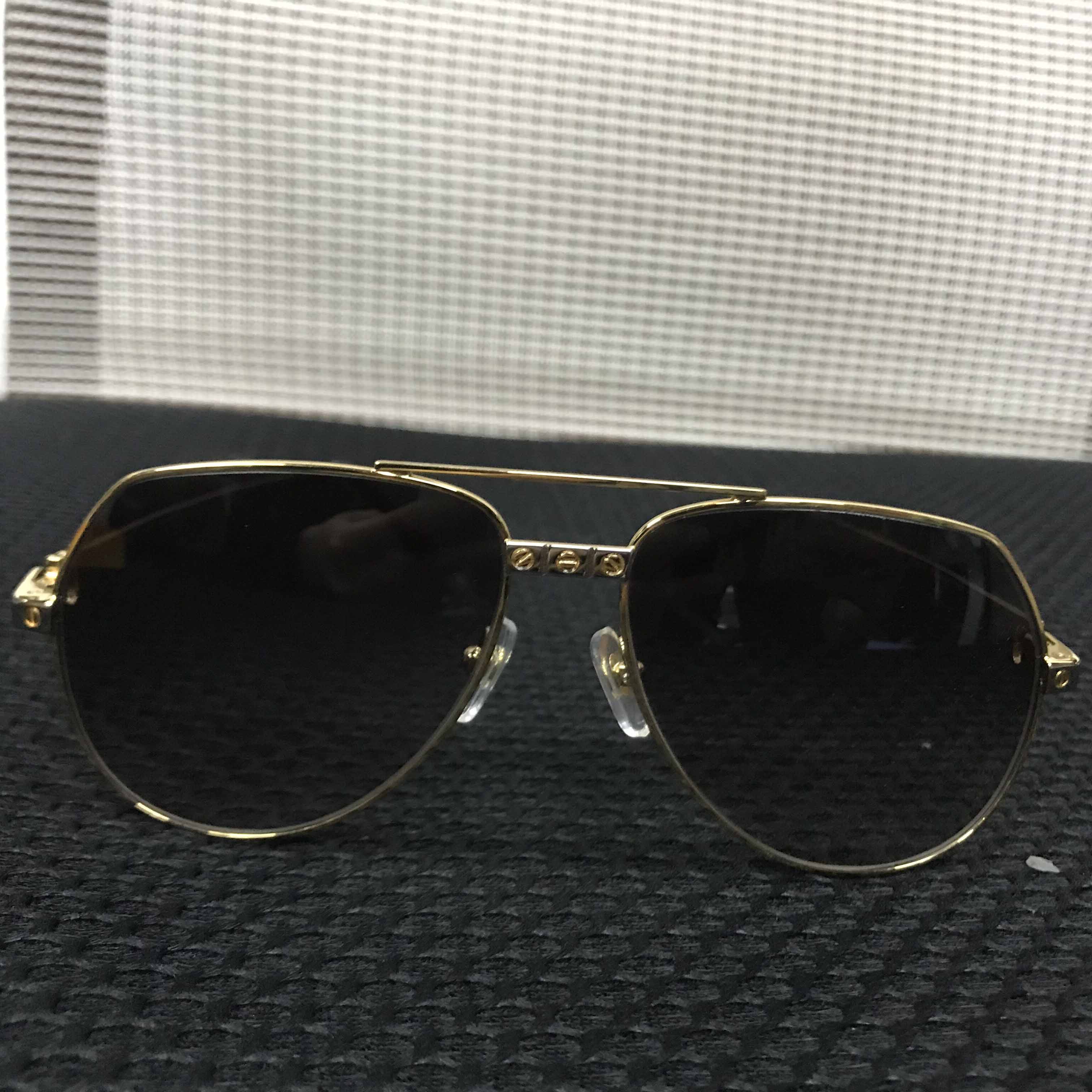 Cartier 1324912 Sunglasses In Gold Grey Gradient - DesignerGu