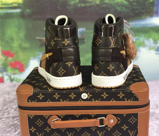 Nike X Off-White X Louis Vuitton Air Jordan 1 Customs Monogram Sneaker - DesignerGu