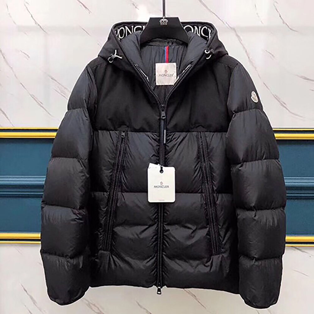 Moncler Jacket With Moncler Embroidered Ribbon Trim(Black) - DesignerGu