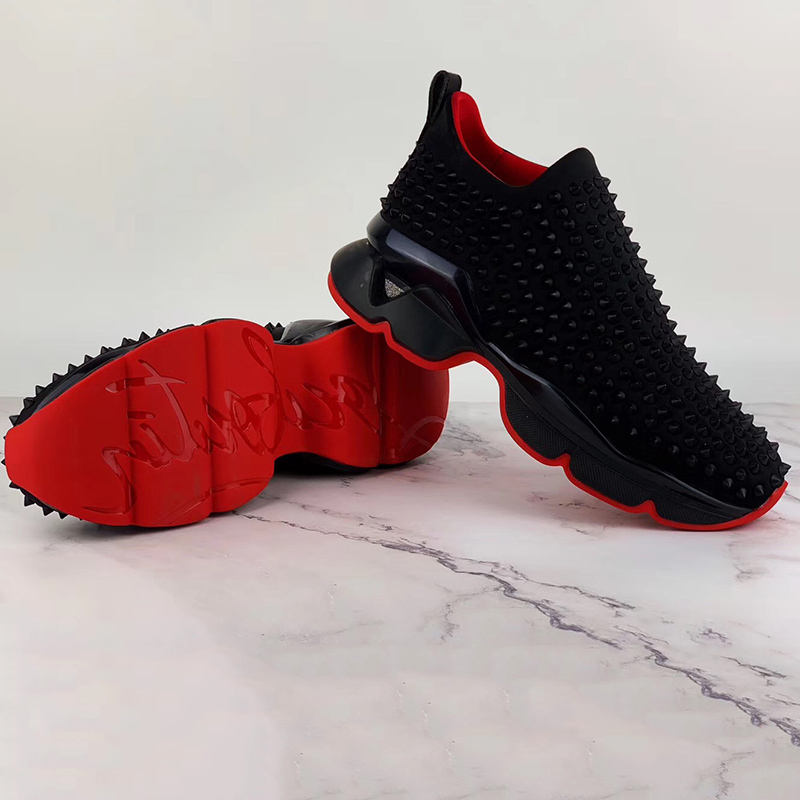 Christian Louboutin Spike-embellished Neoprene Sock Trainers - DesignerGu