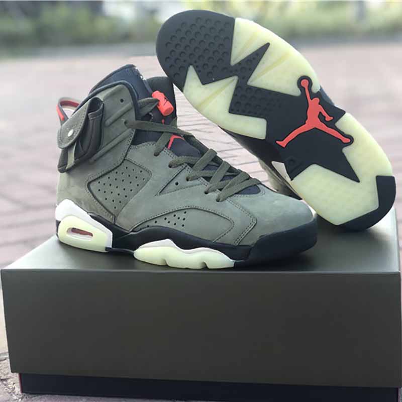 Jordan Travis Scott X Air Jordan 6 Medium Olive Cactus Jack - DesignerGu