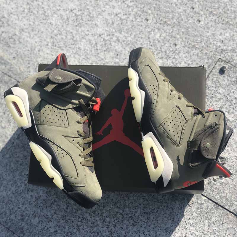 Jordan Travis Scott X Air Jordan 6 Medium Olive Cactus Jack - DesignerGu