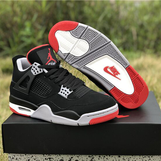 Jordan AJ 4 "Bred" Sneakers - DesignerGu