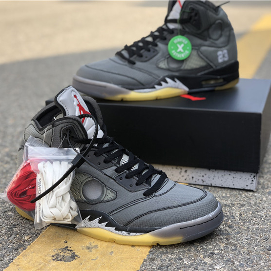 Jordan Nike Air Jordan 5 Off-White Black - DesignerGu