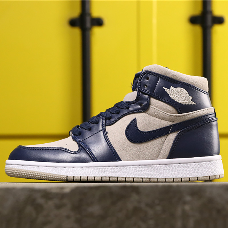 Jordan AJ1 Mid Top WMNS Navy Blue - DesignerGu