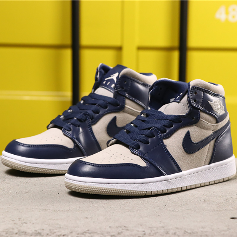 Jordan AJ1 Mid Top WMNS Navy Blue - DesignerGu